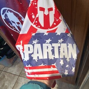 Spartan Race Jersey LegendBorne USA Red Blue OCR Athletic Shirt Men’s L
